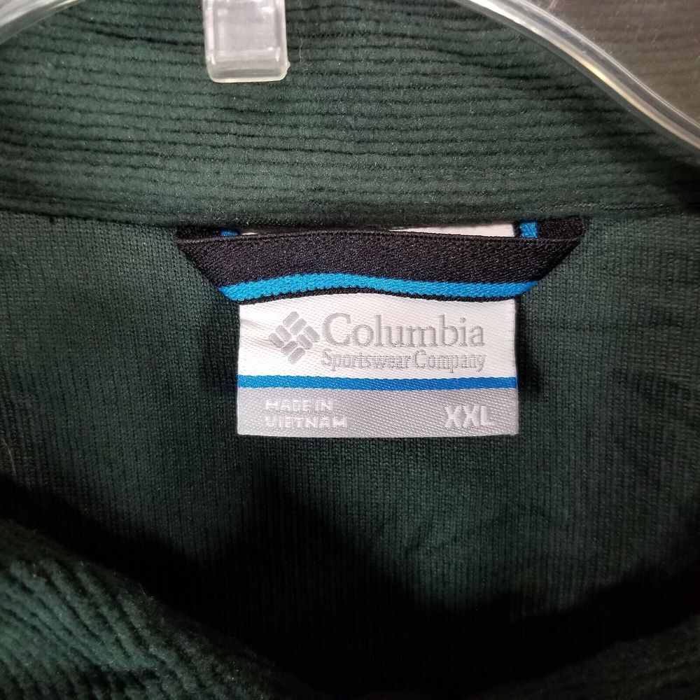 Columbia Men's 2XL Shirt Corduroy Casual Green Pocket Polyester Workwear Warm - Picture 3 of 10